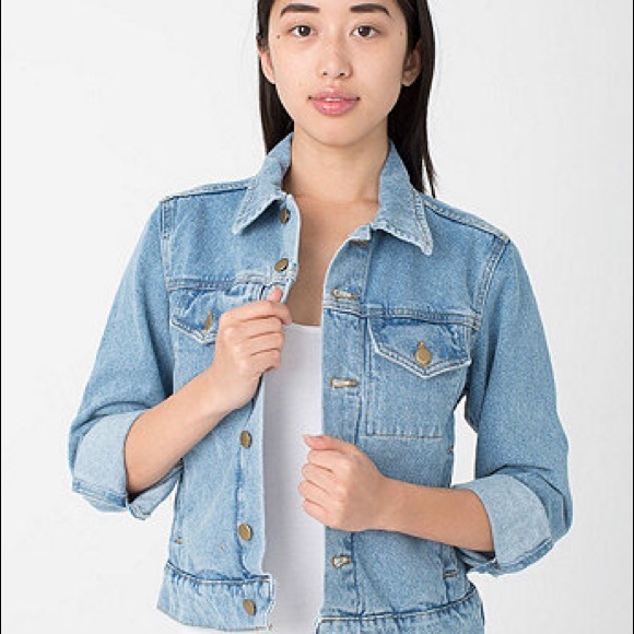 American Apparel Light Wash Unisex Denim Jacket - Picture 7 of 7